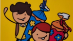 Achtung Schulanfänger Zwei Comicfiguren mit Schultüte und Schulranze. Symbolbild für Schulanfänger