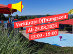 Verkürzte Öffnungszeiten Freibad