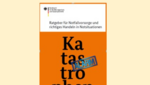 Broschüre Katastrophenplan Poster "Katastrophen" auf einem orangefarbigem Hintergrund