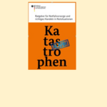 Poster "Katastrophen" auf einem orangefarbigem Hintergrund