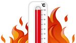 Thermometer on fire on white background Image-5899