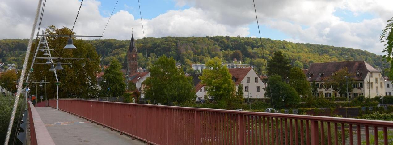 Blick von Großblittersdorf über die Freundschaftsbrücke nach Kleinblittersdorf